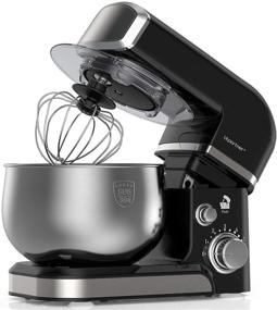 img 4 attached to 🍳 1000W Electric Stand Mixer with Tilt-Head, 6-Speed Food Mixer for Kitchen, Stainless Steel Bowl, Mixing Beater, Whisk, Dough Hook, Scraper & Splash Guard