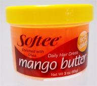 🥭 softee mango shea butter daily hair dress, 3 oz jar (1) - enhanced seo logo