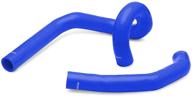 mishimoto mmhose-sup-86bl silicone radiator hose kit compatible with toyota supra 1986-1992 blue logo