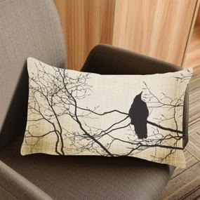 img 3 attached to Gothic Raven Tree Branch Throw Pillow Cover - 20x12 Inches Decorative Pillowcase for Stylish Home Decor by Nicokee