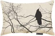 gothic raven tree branch throw pillow cover - 20x12 inches decorative pillowcase for stylish home decor by nicokee logo