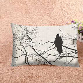 img 2 attached to Gothic Raven Tree Branch Throw Pillow Cover - 20x12 Inches Decorative Pillowcase for Stylish Home Decor by Nicokee