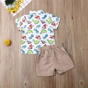 img 2 attached to 🦕 Dapper Dinosaur Toddler Clothes - Bermuda Boys' Clothing Sets