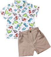 🦕 dapper dinosaur toddler clothes - bermuda boys' clothing sets logo