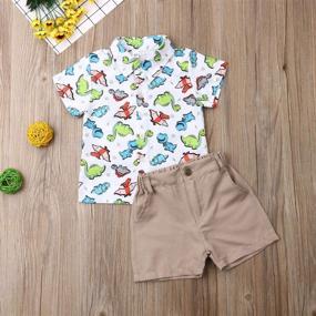 img 3 attached to 🦕 Dapper Dinosaur Toddler Clothes - Bermuda Boys' Clothing Sets