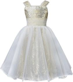 img 3 attached to 🧜 Mesmerizing Mermaidtalee Sequin Dresses for Flower Girls in Size 10: Dazzling Girls' Clothing Collection