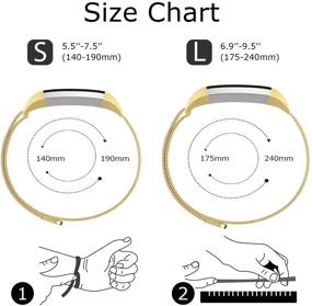 img 2 attached to 🔒 Meliya Metal Bands: Stylish Magnetic Lock Replacement Wristbands for Fitbit Alta & Alta HR - Small, Gold