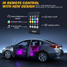 img 1 attached to 🚗 Xprite RGB LED Car Interior Light Strips - Wireless Remote Control, Waterproof Design, Under Dash Footwell Lights Kit with Cigarette Plug - Universal for Cars, RVs, SUVs, Trucks (4 PCS)
