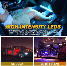 img 2 attached to 🚗 Xprite RGB LED Car Interior Light Strips - Wireless Remote Control, Waterproof Design, Under Dash Footwell Lights Kit with Cigarette Plug - Universal for Cars, RVs, SUVs, Trucks (4 PCS)