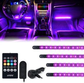 img 4 attached to 🚗 Xprite RGB LED Car Interior Light Strips - Wireless Remote Control, Waterproof Design, Under Dash Footwell Lights Kit with Cigarette Plug - Universal for Cars, RVs, SUVs, Trucks (4 PCS)