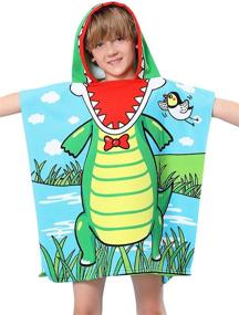 img 4 attached to 🐊 Ultra Soft Boys Hooded Beach Towels: Fast Drying Microfiber Cover Up Cape for Kids - Crocodile Design