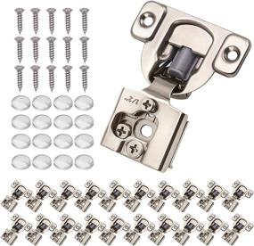 img 4 attached to KONIGEEHRE 50-Pack Soft Close 1/2” Overlay Face Frame Cabinet 🔧 Hinge - High Quality Nickel Plated Steel Concealed Hinges for Kitchen Cabinets