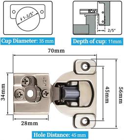 img 3 attached to KONIGEEHRE 50-Pack Soft Close 1/2” Overlay Face Frame Cabinet 🔧 Hinge - High Quality Nickel Plated Steel Concealed Hinges for Kitchen Cabinets