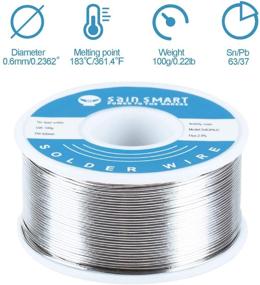 img 3 attached to SainSmart 0.6mm Electrical Solder Wire 63/37 Tin/Lead Sn63Pb37 with Rosin Core Flux (100g/0.22lbs)