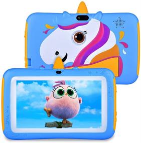 img 4 attached to 📱 7-inch Kids Tablet, 2GB RAM 16GB ROM, Android 9.0, IPS HD Display, Parental Control, Kid-Proof, Google Certified Playstore, WiFi, Android Tablet, Blue