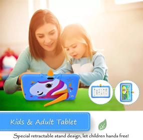 img 2 attached to Планшет для детей с диагональю 7 дюймов, 2 ГБ ОЗУ 16 ГБ ПЗУ, Android 9.0, IPS HD-дисплей, контроль родителей, защита от детей, сертифицированный Google Play Store, WiFi, планшет на Android, синий
