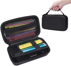 img 4 attached to 🎒 Spacious and Versatile Pencil Case - MASiKEN Multifunctional Hard Stationery Storage Bag (Black)
