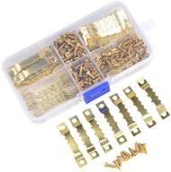 timesetl 100pcs double hole sawtooth hangers with screws | gold picture hanging hooks kit | picture frame sawtooth hanging hardware for art, paintings, photos & home décor logo