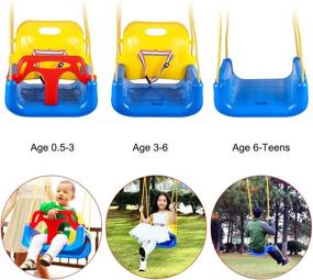 img 1 attached to 👶 Versatile and Reliable Toddler Swing: 3-in-1 Hanging Seat Set for Playground Swing Set, Suitable for Infants to Teens (Blue)