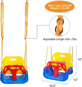 img 4 attached to 👶 Versatile and Reliable Toddler Swing: 3-in-1 Hanging Seat Set for Playground Swing Set, Suitable for Infants to Teens (Blue)