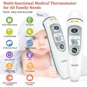 img 3 attached to 🌡️ No Touch Digital Infrared Thermometer: Non-Contact Forehead Thermometer for Adults, Kids, and Baby with Fever Alarm and Memory Function