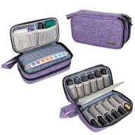 🌿 luxja essential oil carrying case - purple double-layer organizer for 12 bottles (5ml-15ml), perfect for roller bottles and accessories - portable and functional logo