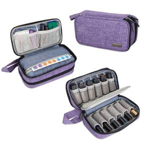 img 4 attached to 🌿 Luxja Essential Oil Carrying Case - Purple Double-Layer Organizer for 12 Bottles (5ml-15ml), Perfect for Roller Bottles and Accessories - Portable and Functional