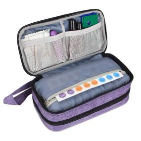 img 3 attached to 🌿 Luxja Essential Oil Carrying Case - Purple Double-Layer Organizer for 12 Bottles (5ml-15ml), Perfect for Roller Bottles and Accessories - Portable and Functional