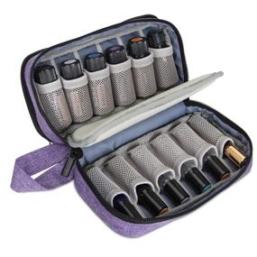 img 2 attached to 🌿 Luxja Essential Oil Carrying Case - Purple Double-Layer Organizer for 12 Bottles (5ml-15ml), Perfect for Roller Bottles and Accessories - Portable and Functional