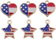 40pcs mixed heart star american flag charms: stunning independence day diy jewelry making collection (m329) logo