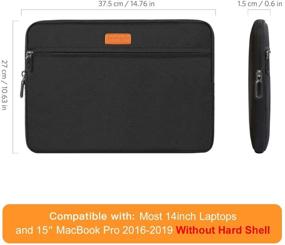 img 3 attached to 🔒 Inateck 14-14.1 Inch Laptop Sleeve Case - Water Repellent for MacBook Pro 15'' and 14-14.1 Inch Laptops - Black LC1400B