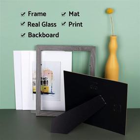 img 1 attached to 🖼️ Gray 8x10 Picture Frame (4 Pack) - 5x7 Photo Frames with Real Glass and Mat, Wall Mount & Table Top Display - Annecy Collection