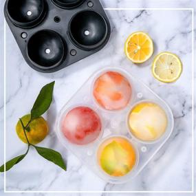 img 2 attached to 🧊 Adoric Ice Cube Trays, Silicone Easy-Release and Flexible Ice Trays with Lid - Whiskey Ice Tray, Ice Ball Maker, Sphere Ice Mold - Spill-Resistant Design