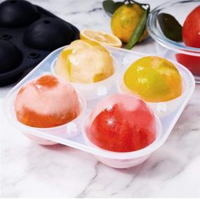 img 3 attached to 🧊 Adoric Ice Cube Trays, Silicone Easy-Release and Flexible Ice Trays with Lid - Whiskey Ice Tray, Ice Ball Maker, Sphere Ice Mold - Spill-Resistant Design