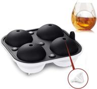 🧊 adoric ice cube trays, silicone easy-release and flexible ice trays with lid - whiskey ice tray, ice ball maker, sphere ice mold - spill-resistant design logo