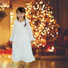 img 2 attached to 👗 Timeless Charm: Nightgowns Vintage Dresses SleepShirt Jammies for Girls