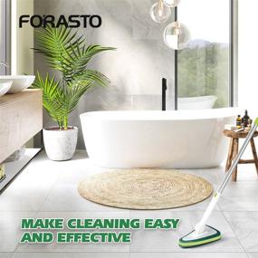 img 1 attached to Efficient Shower Cleaning Brush: FORASTO Extendable Tub and Tile Scrubber with 45'' Handle