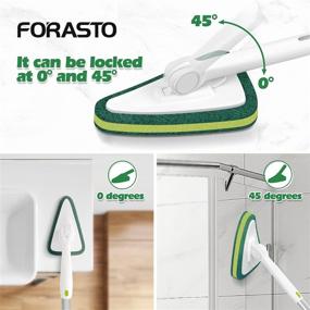 img 3 attached to Efficient Shower Cleaning Brush: FORASTO Extendable Tub and Tile Scrubber with 45'' Handle