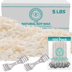 img 4 attached to 🕯️ Hearts & Crafts Soy Wax and DIY Candle Making Supplies - 5lb Bag with 100 6-Inch Pre-Waxed Wicks, 2 Centering Tools