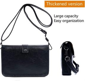 img 1 attached to 👜 Vegan Leather Small Crossbody Purse for Women with Cell Phone Compartment, Wallet Purse featuring Credit Card Slots