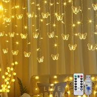 🦋 butterfly curtain lights by decorman: 120 led window fairy string lights with 24 butterfly designs, 8 modes & remote control – usb powered twinkle lights for bedroom, wedding, party, christmas, holiday decor logo