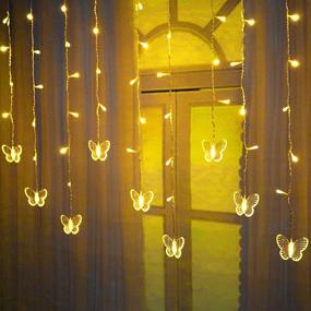 img 1 attached to 🦋 Butterfly Curtain Lights by Decorman: 120 LED Window Fairy String Lights with 24 Butterfly Designs, 8 Modes & Remote Control – USB Powered Twinkle Lights for Bedroom, Wedding, Party, Christmas, Holiday Decor