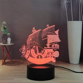 img 3 attached to 🐵 Japanese Anime LED Kids Night Light - Monkey·D·Luffy Boat Touch Remote Bedroom Night Lamp, Thousand Sunny Cool Decoration Light Lamp for Child Teen - Going Merry