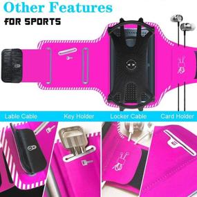 img 2 attached to 🏃 GLBSUNION 360° Rotatable Running Armband - Detachable Cell Phone Holder with Key/Earphones/Card Pocket for iPhone 12, 11Max, XR, XS, X, 8 Pro Plus, Galaxy Note, HTC, LG, Moto, Pixel - Up to 6.7” - Ideal for Jogging