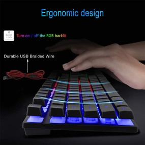 img 1 attached to RGB-клавиатура Bluefinger и освещенная мышь: идеальный набор для геймеров для ноутбука, компьютерных игр и работы