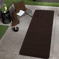 sweethome stores luxury collection soft solid brown shaggy non-slip shag runner rug - 20x59 inches logo