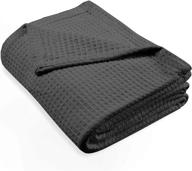 🛌 king size charcoal cotton thermal blanket - waffle weave for layering on any bed - soft, warm & breathable - all season blanket logo