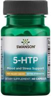 суонсон экстра стренгт 5-htp: натуральное средство для поддержки сна для взрослых, способствующее эмоциональному благополучию и настроению с натуральными ингредиентами (60 капсул, по 100 мг каждая) логотип