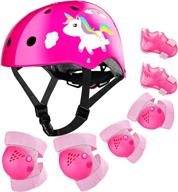 🦄 sumfox kids unicorn helmet set: skateboard, roller skate, cycling, scooter - ages 5-14 logo