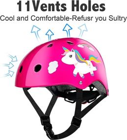 img 2 attached to 🦄 Sumfox Kids Unicorn Helmet Set: Skateboard, Roller Skate, Cycling, Scooter - Ages 5-14